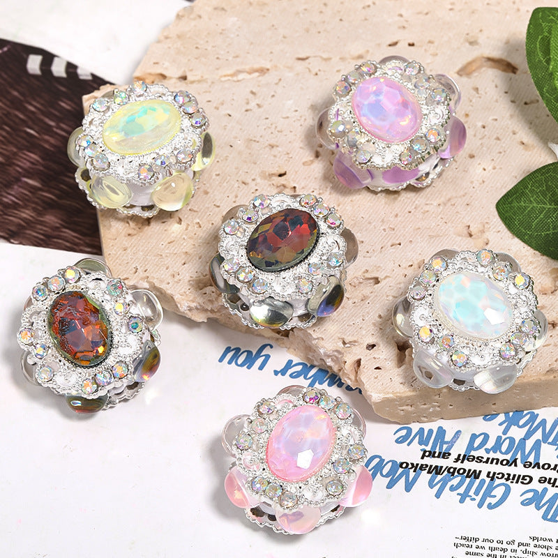 Wholesale 10pcs Double Sided Mocha Diamond Elliptical Soft Ceramic Mud Beads Heavy Duty Beads